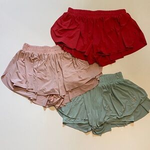 Stylish Women's Shorts Set - Red, Pink, Green